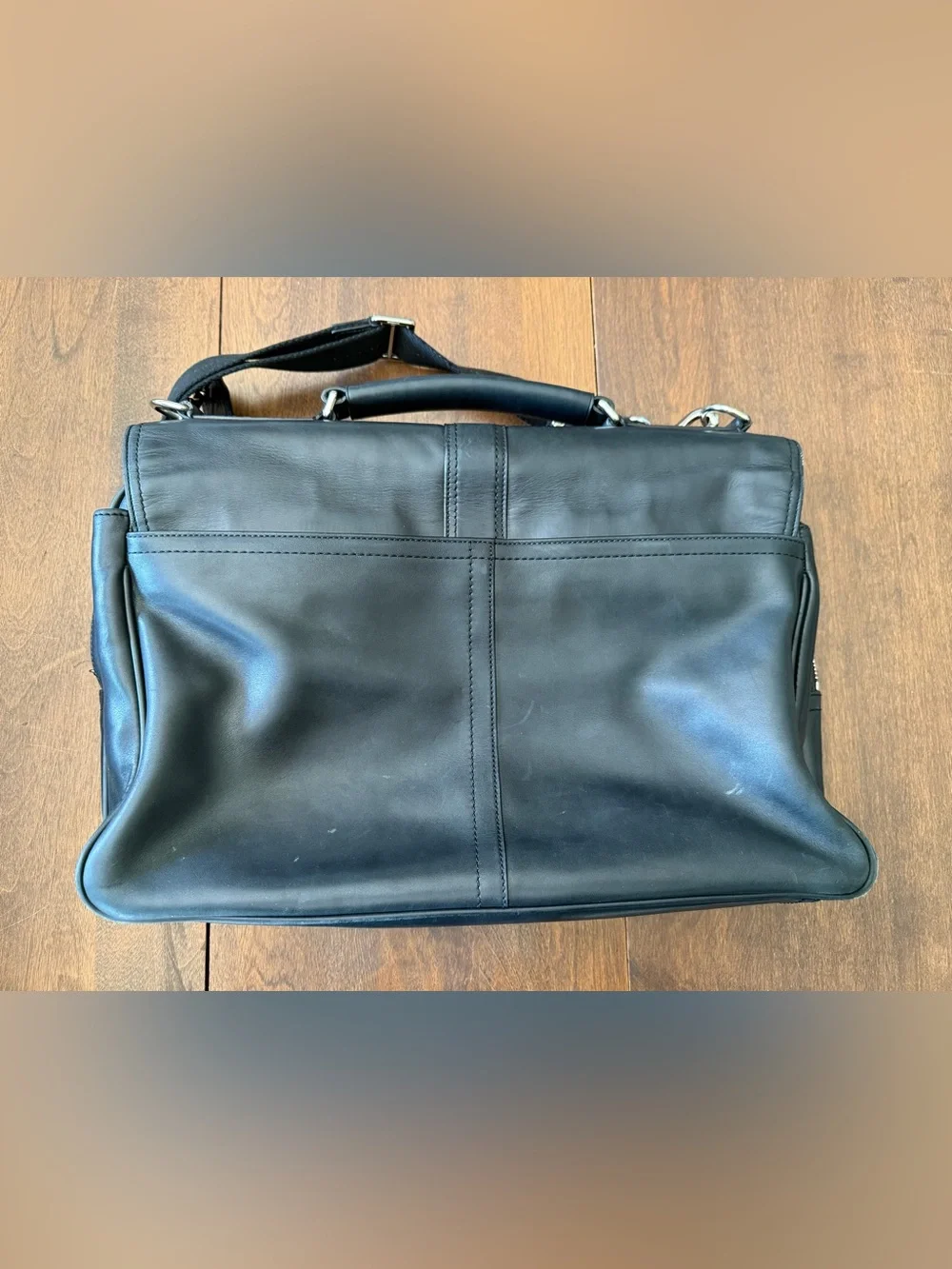 Coach Vintage Y2K Black Leather Thompson Briefcase Messenger Bag - Style F70096